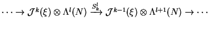 $ \dotsb\to{\mathcal J}^k(\xi)\otimes \Lambda ^l(N)\xrightarrow{S_k^l}{\mathcal J}^{k-1}(\xi)\otimes
\Lambda ^{l+1}(N)\to\dotsb$